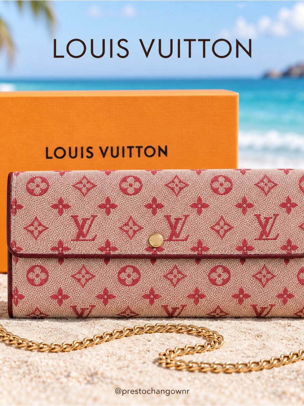 Louis Vuitton Mini Lin International Grenat Monogram Wallet
